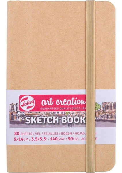 Art Creation Sketchbook Sert Kapak Eskiz Çizim Defteri 140 Gr. 9X14 Cm. 80 Yp. Kraft Yellow