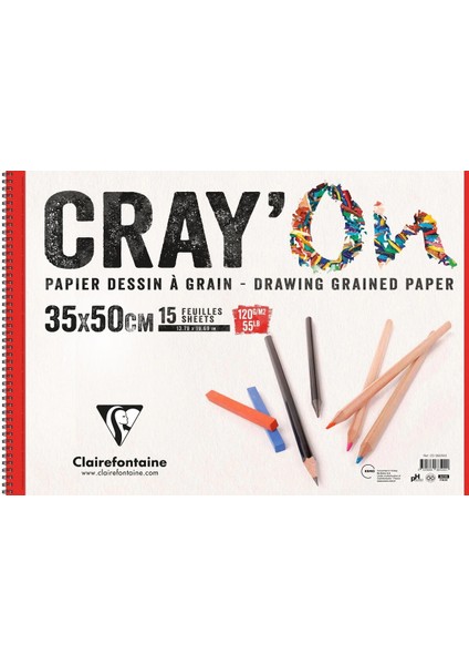 Cray'on Resim ve Eskiz Çizim Defteri 120 Gr. 35X50 Cm. 15 Yp.