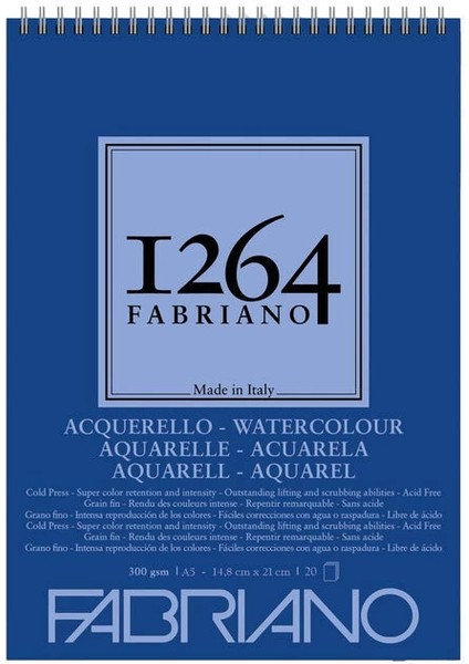 1264 Watercolour Pad Üstten Spiralli Sulu Boya Defteri 300 Gr. A5 20 Yaprak