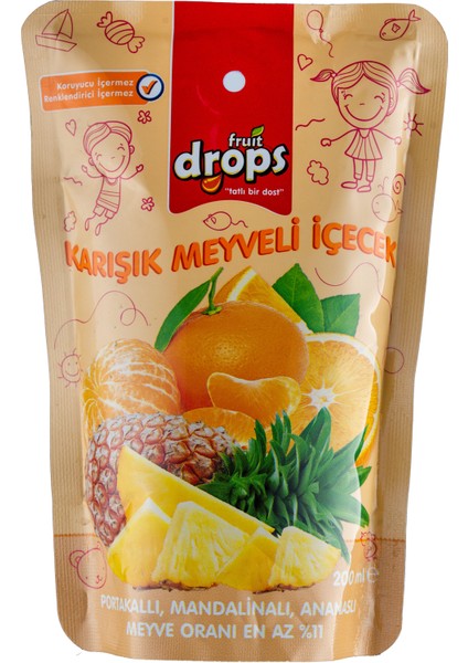 Fruıt Drops Renkli Meyveli Içecek 200MLX20