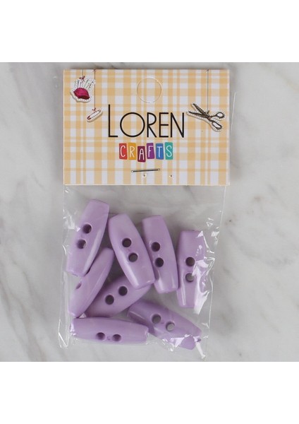 Loren Crafts Lila 8 Li Çoban Düğmesi - 60