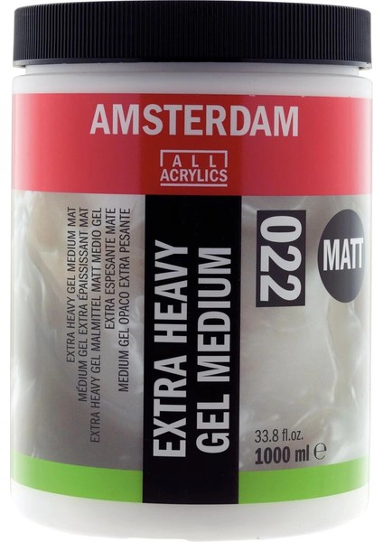 Amsterdam Extra Heavy Gel Medium Matt 022 Extra Kuvvetli Jel Medyum Mat 1000 Ml.