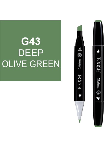 Touch Twin Marker Çizim Kalemi G43 Deep Olive Green