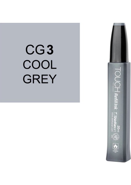 Touch Twin Marker Refill Alcohol Ink Alkol Bazlı Mürekkep 20 Ml. Cg3 Cool Grey 3