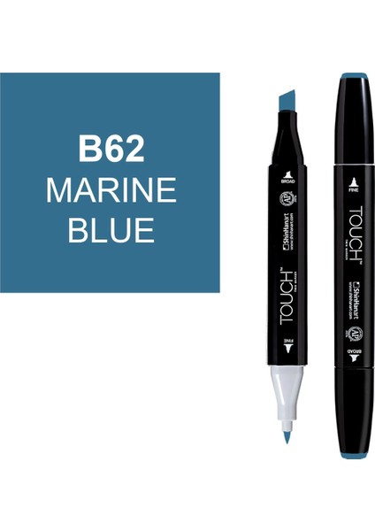 Touch Twin Marker Çizim Kalemi B62 Marine Blue