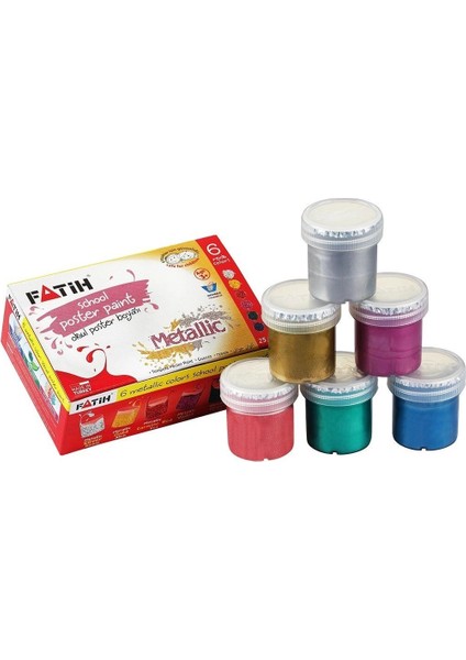 Metalik Guaj Boya Seti 6 Renk x 25 Ml.