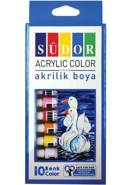 Akrilik Boya Seti 10 Renk x 9 Ml. Tüp