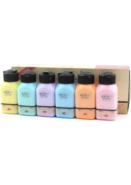 Akrilik Boya Seti 6 Renk x 75 Ml. Pastel Renkler