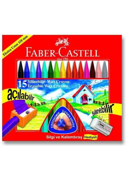 Silinebilir Wax Crayon Mum Boya 15 Renk