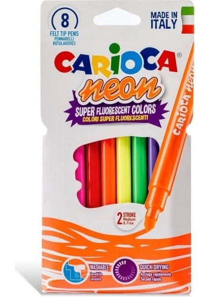 Neon Yıkanabilir Fosforlu Keçeli Kalem 8 Renk