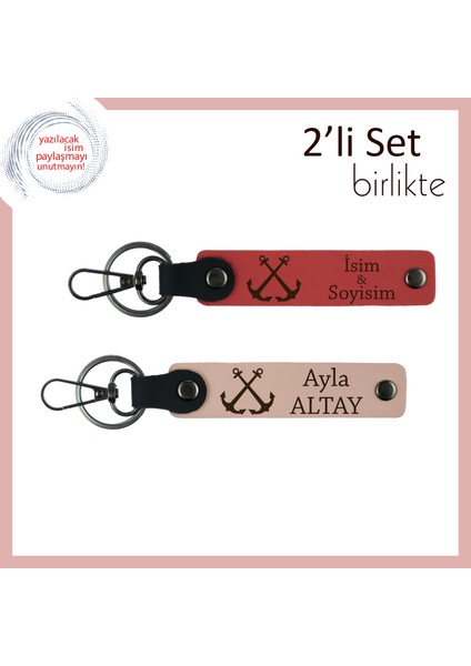 Tekne Severlere Şık Armağan, Isme Özel Denizci Temalı Kişisel Anahtarlık, Nar Çiçeği-Yavru Ağzı