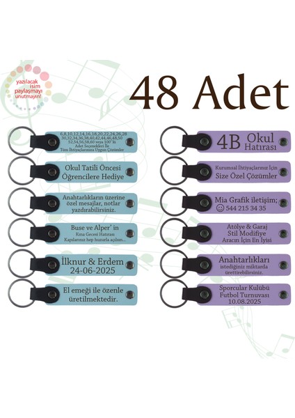 Gök Mavi & Mor Menekşe, 48’li Set, Lise Mezuniyetine Değer Katan Armağan, Mesajlı Anı Anahtarlık