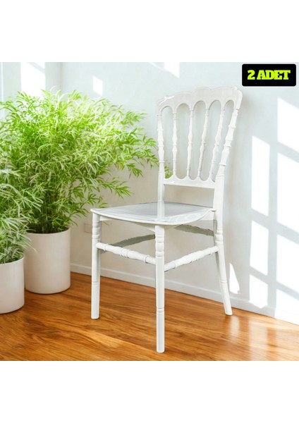 2 Adet Lüks Beyaz Sandalye – Masalsı Kutlamaların Gözdesi