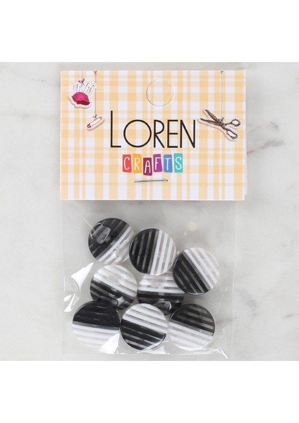 Loren Crafts 8'li Desenli Düğme - 1089