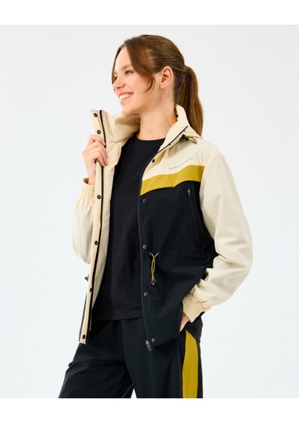 W Adjustable Waisted Full Zip Micro Jacket Kadın Ecru Mont S2520208-1983 fırsatları