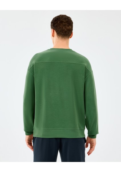 M Loose Crewneck Sweatshirt Erkek Haki Sweatshirt S2510041-4255 fiyatları