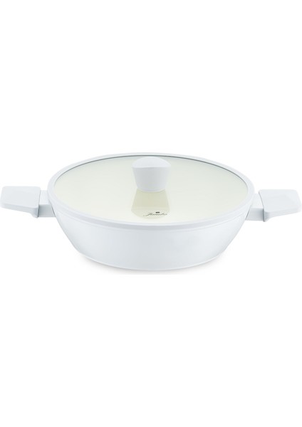 Swiss Crystal Light Grey Basık Tencere 26 cm