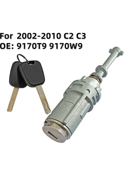 2 Anahtarlı Araba Kapı Kilidi Silindiri Sol Kapı Kilidi Silindiri 9170T9 9170W9 Citroen Triumph C2 C3 2002-2010 (Yurt Dışından) modelleri