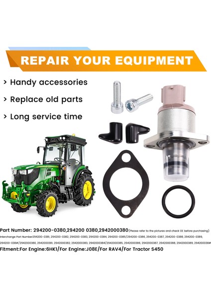 294200-0380 Dizel Yakıt Pompası Regülatörü Emiş Kontrol Vanası Kiti Isuzu Hino Toyota Rav4 John Deere 2942000380 (Yurt Dışından) indirimleri