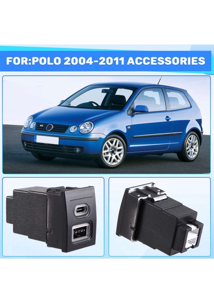 Araba USB Şarj Cihazı Pd Hızlı Şarj Qc3.0 Telefon Şarj Adaptörü Çıkış Düğmesi Vw Polo 2004 - 2011 Için (Yurt Dışından) indirimleri
