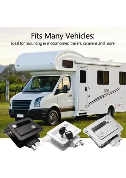 Rv Kilidi Karavan Kapı Kolu Kilidi Kabin Paneli Kilidi Çift Sigorta Hırsızlığa Karşı Taşınabilir Rv Kamp Karavan, B (Yurt Dışından) modelleri