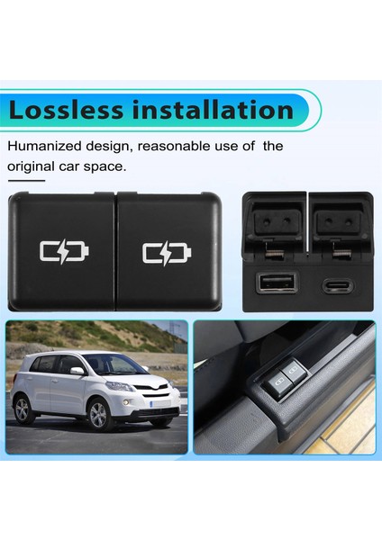 Araba Çift 45W USB Şarj Cihazı Hızlı Şarj Qc3.0 Hızlı Şarj Cihazı 85532-0R140 Toyota Senagria Lexus Type-C+Usb Için (Yurt Dışından) indirimleri