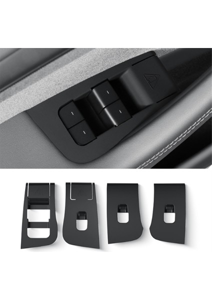 Araba Pencere Camı Kaldırma Anahtarı Paneli Kapağı Pencere Kontrol Düğmesi Silikon Çerçeve Tesla Model Y Juniper 2025 Siyah Lhd (Yurt Dışından) fiyatları