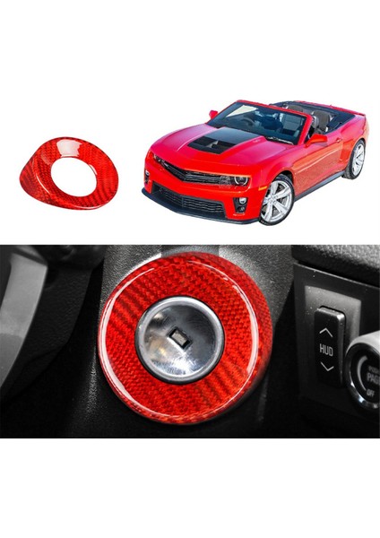 Chevrolet Camaro 2010-2015 Karbon Fiber Başlatma Anahtarı Anahtar Çerçevesi Ateşleme Motor Başlatma-Durdurma Anahtarı Düğmesi Çerçeve Kapağı (Yurt Dışından) fırsatları