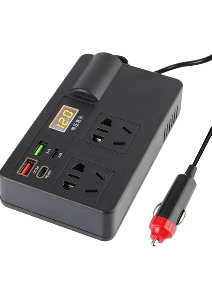 12V/24V Araba Invertörü 200W Dc'den Ac'ye 220V Dönüştürücü Anahtar Qc 3.0 Usb/pd/tip-C Şarj Cihazları Voltaj Algılama Cihazı B (Yurt Dışından)
