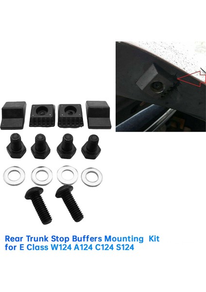 4 Adet Araba Arka Bagaj Durdurma Tamponları Montaj Kiti Mercedes-Benz E Sınıfı W124 A124 C124 S124 A1247580044 A1247580144 (Yurt Dışından) modelleri
