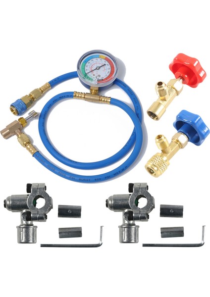 R134A Buzdolabı Freon Dolum Kiti Basınç Ölçerli Araba Ac Ölçüm Hortumu Kiti Bakır Araba Motosiklet Atv Tekne (Yurt Dışından)