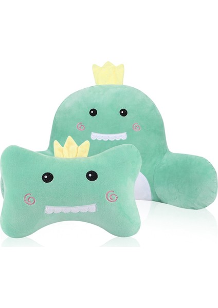 Araba Baş Desteği ve Bel Destek Yastığı, Sevimli Dinozor Araba Bel Destek Yastığı ve Araba Boyun Yastık Seti, Uyku Yastığı (Yurt Dışından)