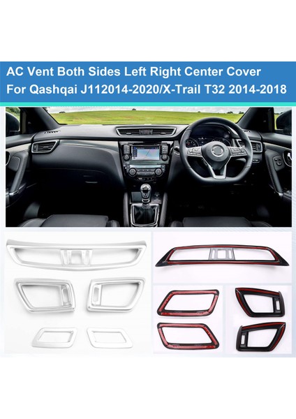 5 Adet Araba Ön Konsol Klima Havalandırma Çıkış Kapağı Nissan X-Trail T32 Rogue Qashqai J11 2014-2020 Gümüş (Yurt Dışından) fırsatları