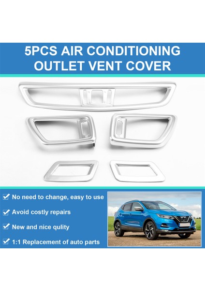 5 Adet Araba Ön Konsol Klima Havalandırma Çıkış Kapağı Nissan X-Trail T32 Rogue Qashqai J11 2014-2020 Gümüş (Yurt Dışından) indirimleri