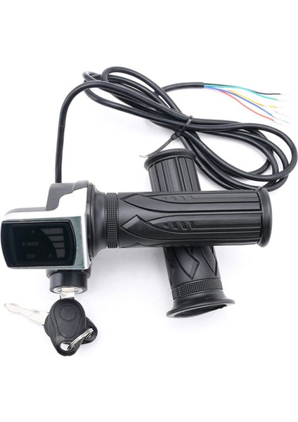 Elektrikli Bisiklet Gaz Kelebeği Tutacağı Elektrikli Bisiklet Scooter Twist Gaz Kelebeği Tutacakları LCD Ekran ve Güç Anahtar Kilidi 36V (Yurt Dışından) fiyatları