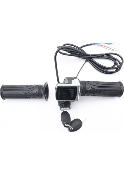 Elektrikli Bisiklet Gaz Kelebeği Tutacağı Elektrikli Bisiklet Scooter Twist Gaz Kelebeği Tutacakları LCD Ekran ve Güç Anahtar Kilidi 36V (Yurt Dışından) modelleri