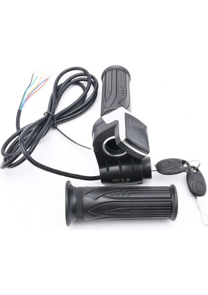 Elektrikli Bisiklet Gaz Kelebeği Tutacağı Elektrikli Bisiklet Scooter Twist Gaz Kelebeği Tutacakları LCD Ekran ve Güç Anahtar Kilidi 36V (Yurt Dışından) fırsatları