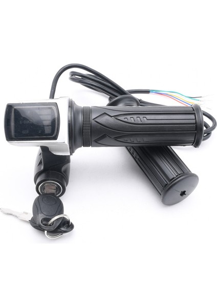 Elektrikli Bisiklet Gaz Kelebeği Tutacağı Elektrikli Bisiklet Scooter Twist Gaz Kelebeği Tutacakları LCD Ekran ve Güç Anahtar Kilidi 36V (Yurt Dışından) indirimleri