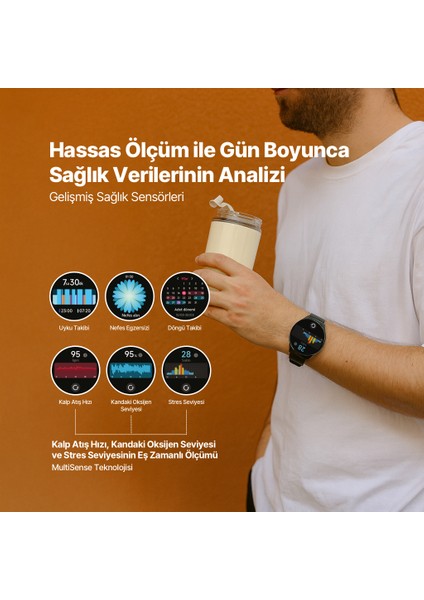 Tempus Pro 47 mm AMOLED Ekranlı Yuvarlak Kasa Akıllı Saat 2S12W