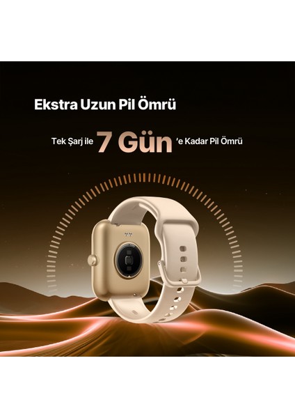 Tempus 47 mm Dikdörtgen Kasa Akıllı Saat Altın 2S09W