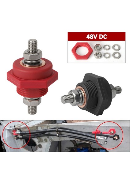 3/8in Saplama Akü Güç Bağlantısı 300A 48V Dc Direk Konnektörleri Pirinç Yedek Terminal Takımı Araba Kamp Karavan Kamyon A (Yurt Dışından) modelleri