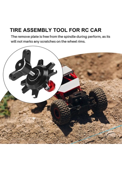 Yeni Cnc Metalik Lastik Montajı/sökme Yardım Aracı 1/10 Rc Paletli Araba 1.9 2.2 Inç Beadlock Tekerleği, Siyah (Yurt Dışından) modelleri