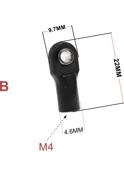 10PCS Plastik M4 Çubuk Uç Bağlantı Bağlantı Topları 1/10 Rc Araç Trawler Eksenel SCX10 Iı 90046 Traxxas Trx4, B (Yurt Dışından) modelleri