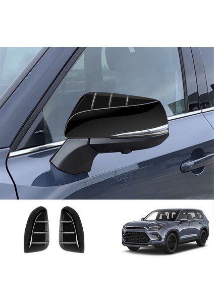 Araba Yan Dikiz Aynası Kapağı Kapı Aynası Kabuk Trim Sticker Toyota Grand Highlander 2024 Parlak Siyah (Yurt Dışından) fırsatları