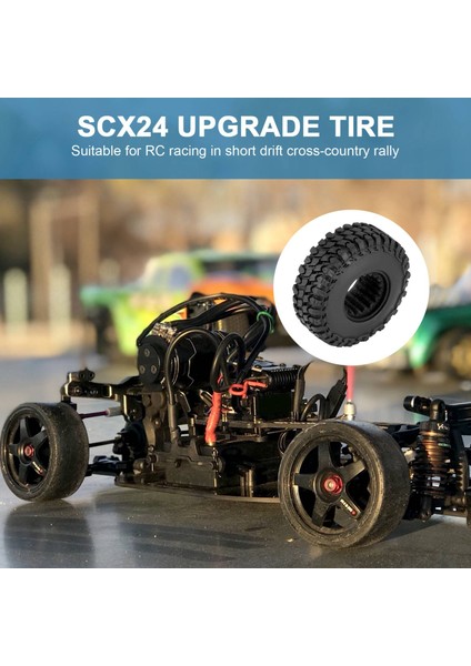 4pcs 55X18MM Yumuşak Kauçuk Tekerlek Lastikleri 1/24 Rc Prwler Araç Axıal SCX24 90081 AXI00002 Yükseltme Parçaları (Yurt Dışından) modelleri