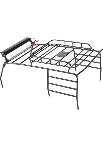 1/10 Rc Paletli Araba Eksenel SCX10 Jeep Wrangler Vücut Kabuğu Için LED Işık Çubuğu ile Metal Çatı Roli Rulo Kafesi Bagaj Tepsisi (Yurt Dışından) fiyatları