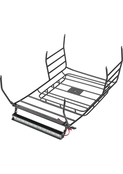 1/10 Rc Paletli Araba Eksenel SCX10 Jeep Wrangler Vücut Kabuğu Için LED Işık Çubuğu ile Metal Çatı Roli Rulo Kafesi Bagaj Tepsisi (Yurt Dışından) indirimleri