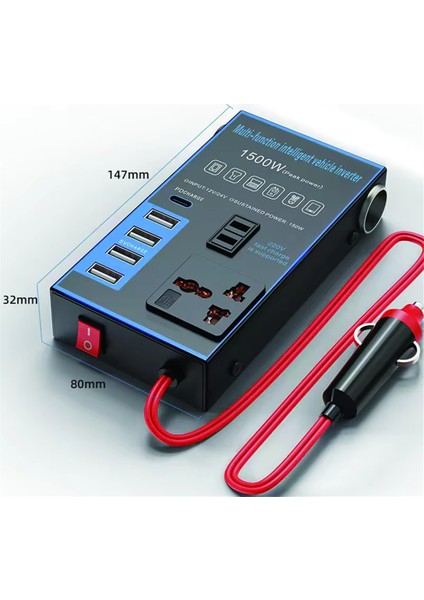 1500W Araba Güç Invertörü 12V 24V Ila 220V Cep Telefonu USB Şarj Kamyon Ev Soketi Otomatik Şarj Cihazı Dönüştürücü Adaptör (Yurt Dışından) fırsatları