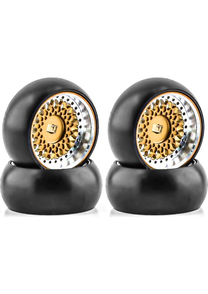 Sert Plastik Sürüklenme Lastik Lastik Metal Tekerlek Jant Wltoys 284131 K969 K989 Kyosho Mini-Z 1/28 Rc Araba Yükseltmeleri Parçaları, 2 Sarı (Yurt Dışından)