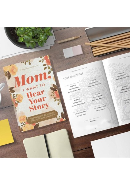 Anne Hikayenizi Duymak Istiyorum Journal A Mother&#39;s Guided Journal Çok Amaçlı Dergi Kitap Portatif Defter Ebeveynler (Yurt Dışından) fiyatları